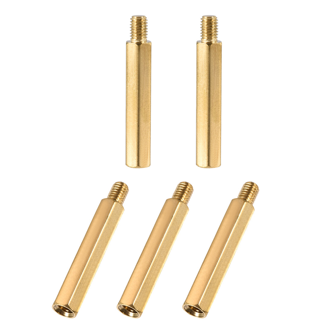 uxcell Uxcell M5 Male to Female Hex Brass Spacer Standoff 5pcs