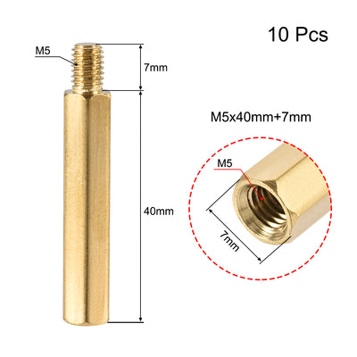 Harfington Uxcell M5 Male to Female Hex Brass Spacer Standoff 10pcs