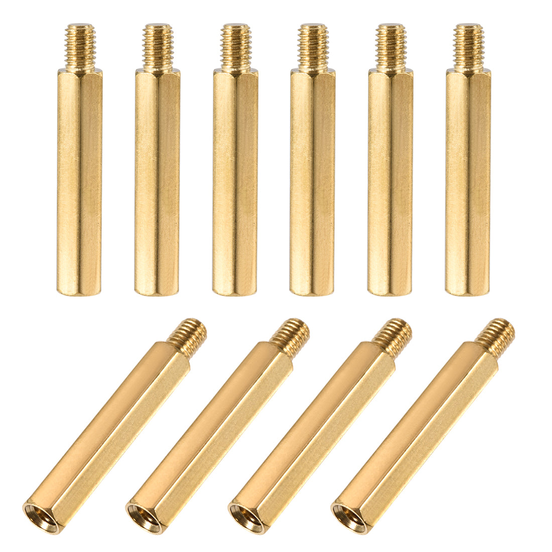 uxcell Uxcell M5 Male to Female Hex Brass Spacer Standoff 10pcs