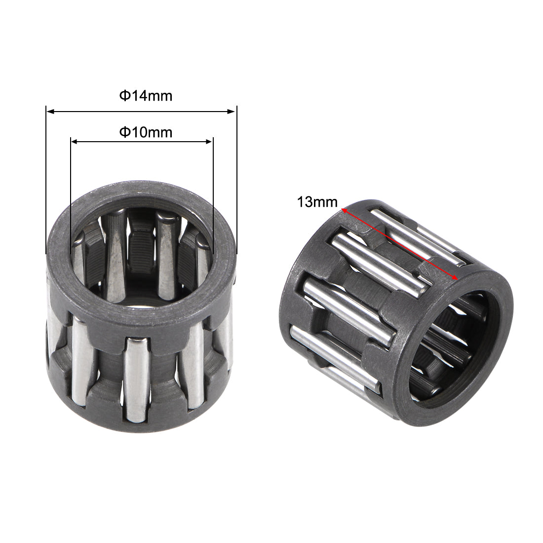 uxcell Uxcell K162212 Needle Roller and Cage Assembly 16mm Bore 22mm O.D 12mm Width 2pcs