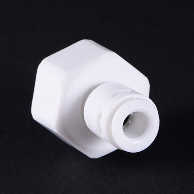 Harfington Uxcell Quick Connector G1/2 Female Thread to 1/4" Tube, Straight Connect Fittings for Water Purifier, 34mm White 2Pcs