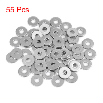 Harfington 55pcs M5 x 15mm x2mm Stainless Steel Car Fastener Sealing Flat Washer Gaskets