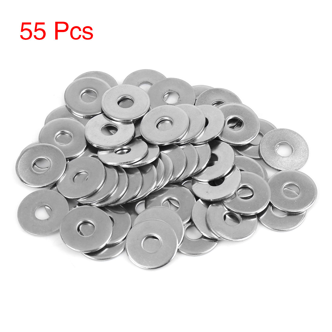 Harfington 55pcs M6 x 20mm x1.5mm Stainless Steel Car Fastener Sealing Flat Washer Gaskets