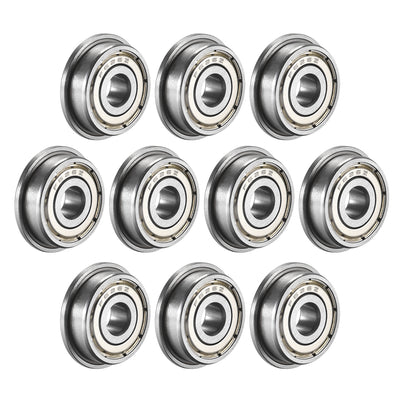 Harfington Uxcell Flange Ball Bearing Double Shielded Chrome Steel Bearings