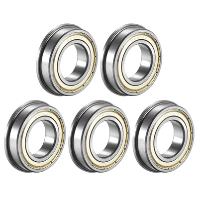 Harfington Uxcell F6904ZZ Flange Ball Bearing 20x37x9mm Double Shielded Chrome Steel Bearings 5pcs