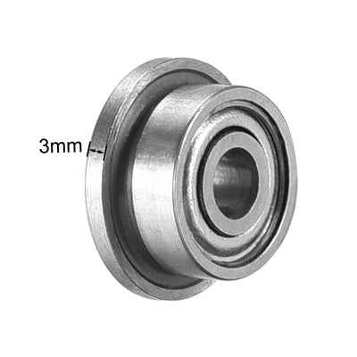 Harfington Uxcell F692ZZ Flange Ball Bearing 2x6x3mm Double Shielded Chrome Steel Bearings 5pcs