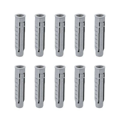 Harfington Uxcell 10x48mm Plastic Expansion Tube Bolts Column Frame Fixings Gray 50pcs