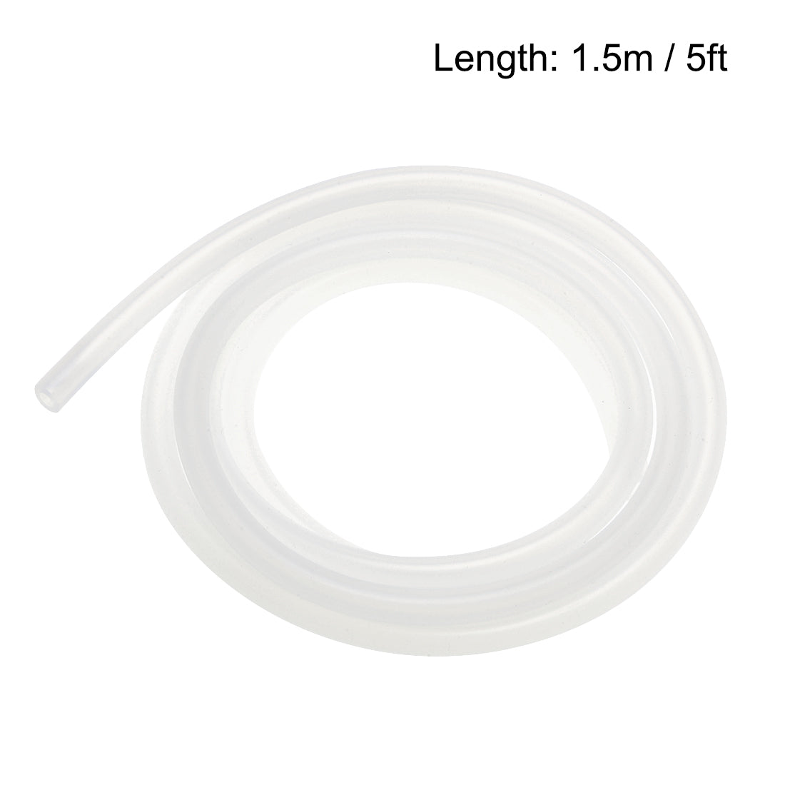 Uxcell Uxcell Silicone Tubing, 3/32" ID x 5/32" OD 5ft Rubber Tube Translucent