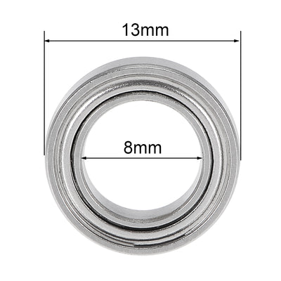 Harfington Uxcell Miniature Deep Groove Ball Bearings Double Shielded Stainless Steel