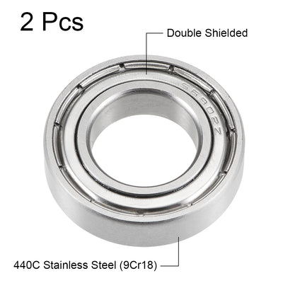 Harfington Uxcell Deep Groove Ball Bearings Thin Section Double Shield Stainless Steel