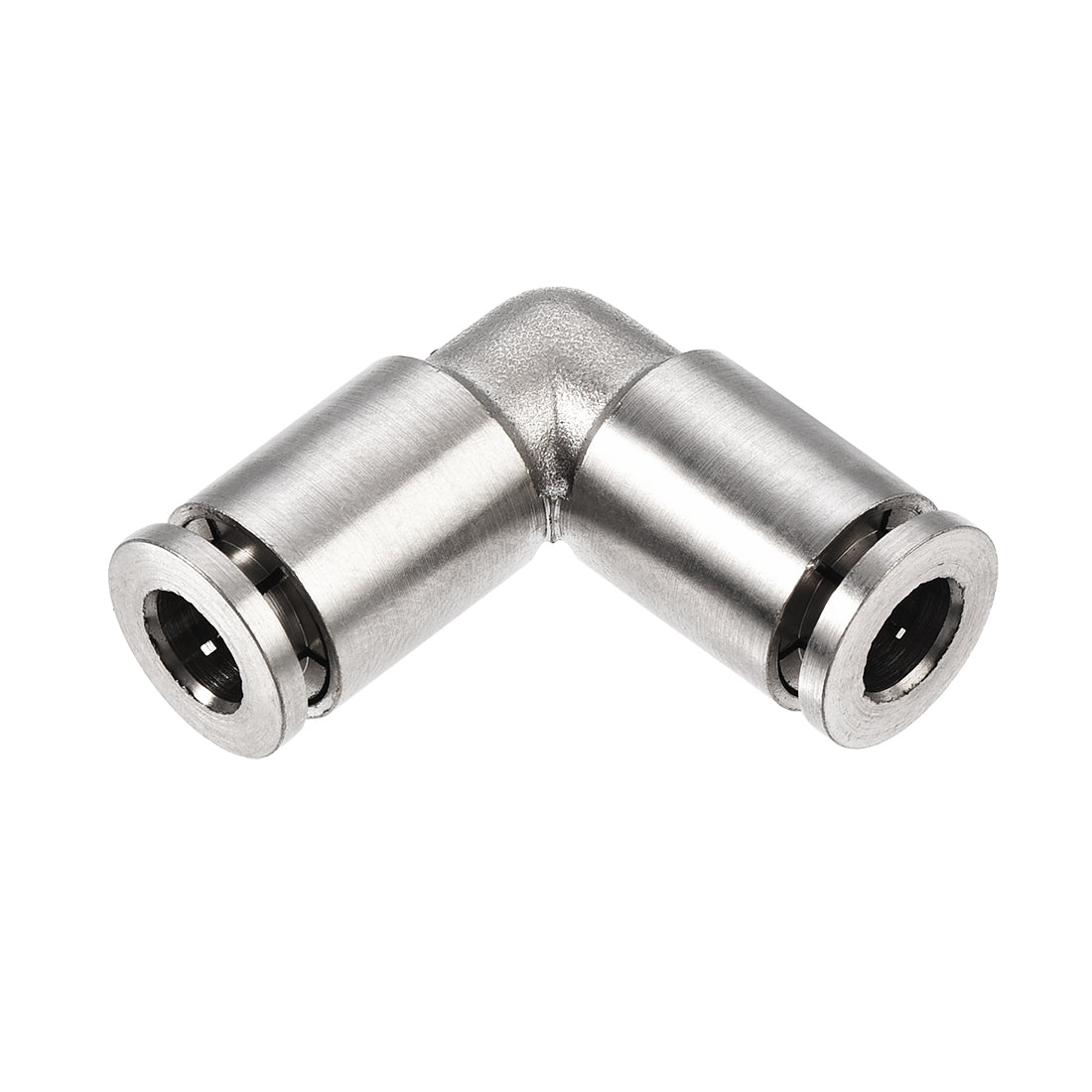 uxcell Uxcell Elbow Push to Connect Tube Fitting Pneumatic Connector 6mm Tube OD Silver Tone 2Pcs