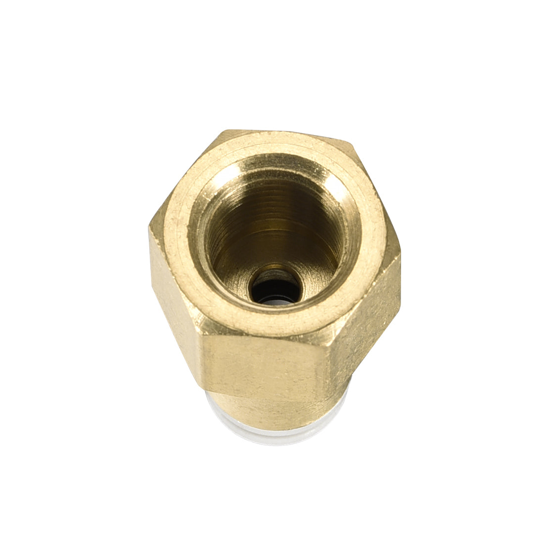 uxcell Uxcell Push to Connect Tube Fittings 4mm Tube OD x 1/8 PT Female Golden Tone 2Pcs