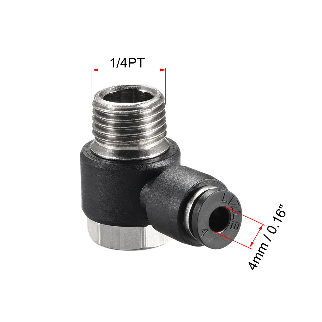 Harfington Pneumatic Push to Connect Tube Fitting, Tube to Male Thread Elbow