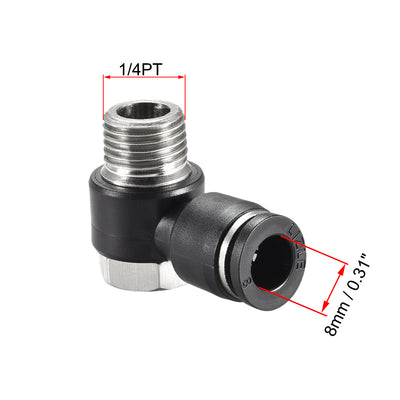 Harfington Pneumatic Push to Connect Tube Fitting, Tube to Male Thread Elbow