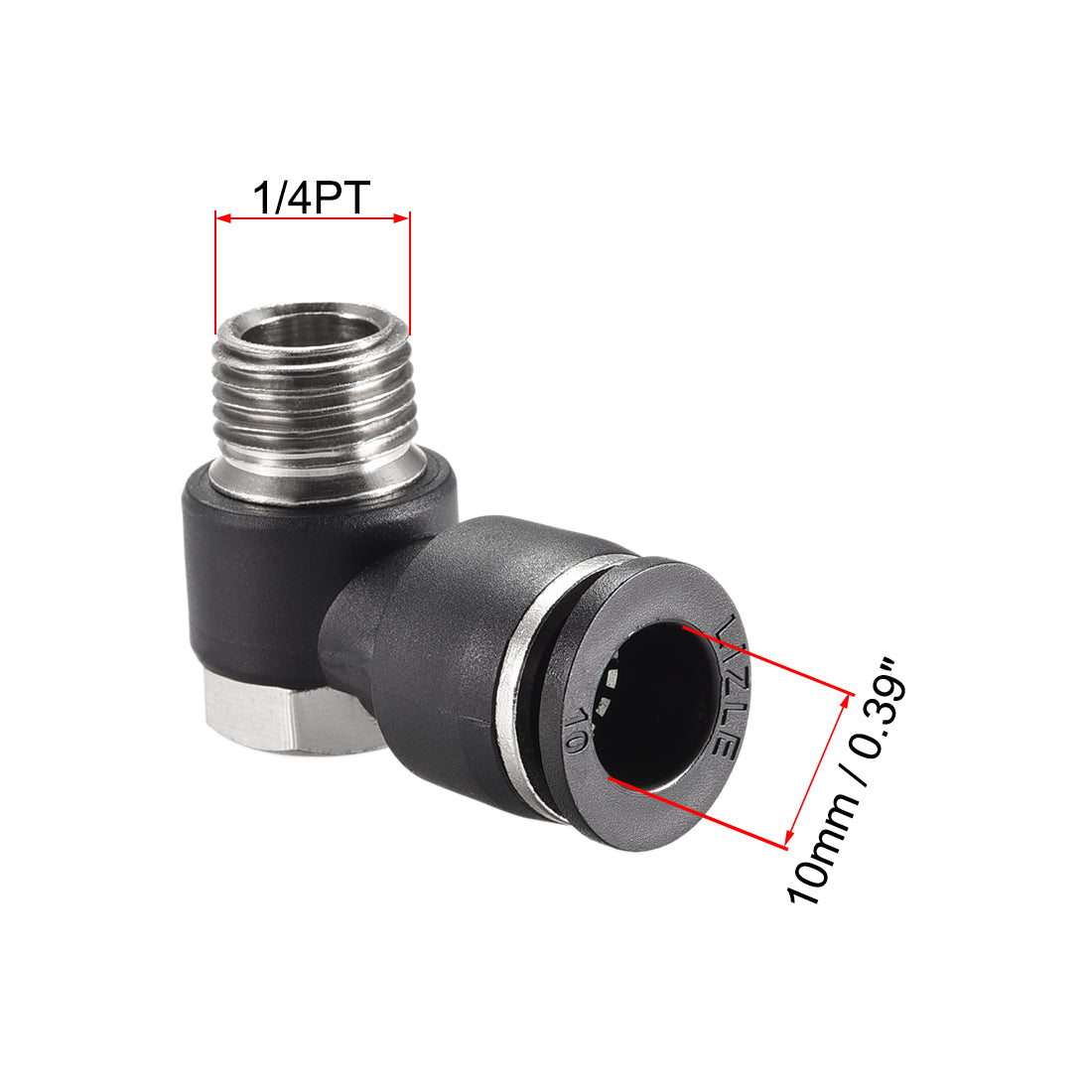 Harfington Pneumatic Push to Connect Tube Fitting, Tube to Male Thread Elbow