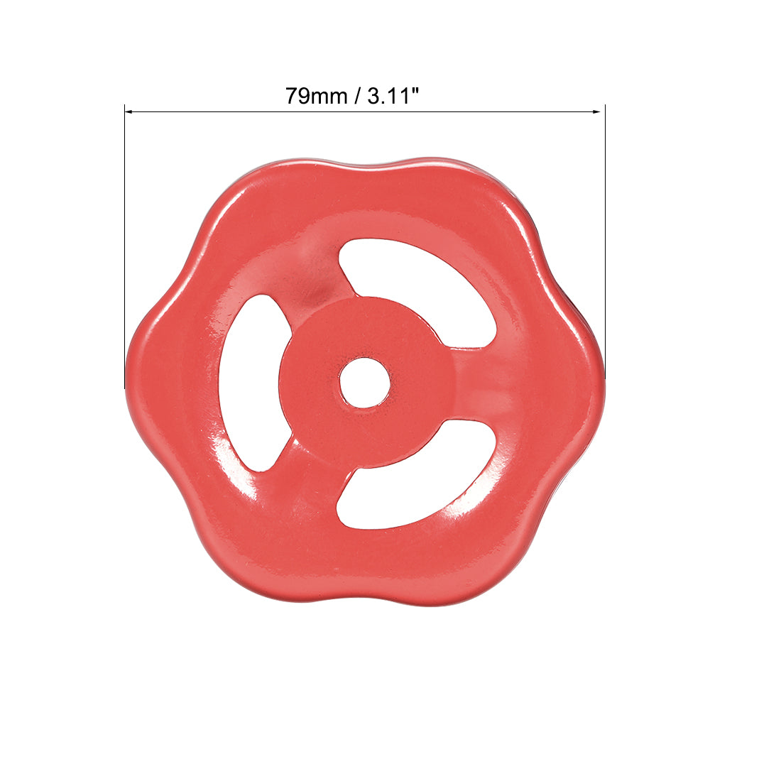 uxcell Uxcell 2 Stück Außenhahn Runder Radgriff Metall, Quadratische Raspel 8x8mm, Rad Außendurchm. 79 mm Eisenrot lackieren