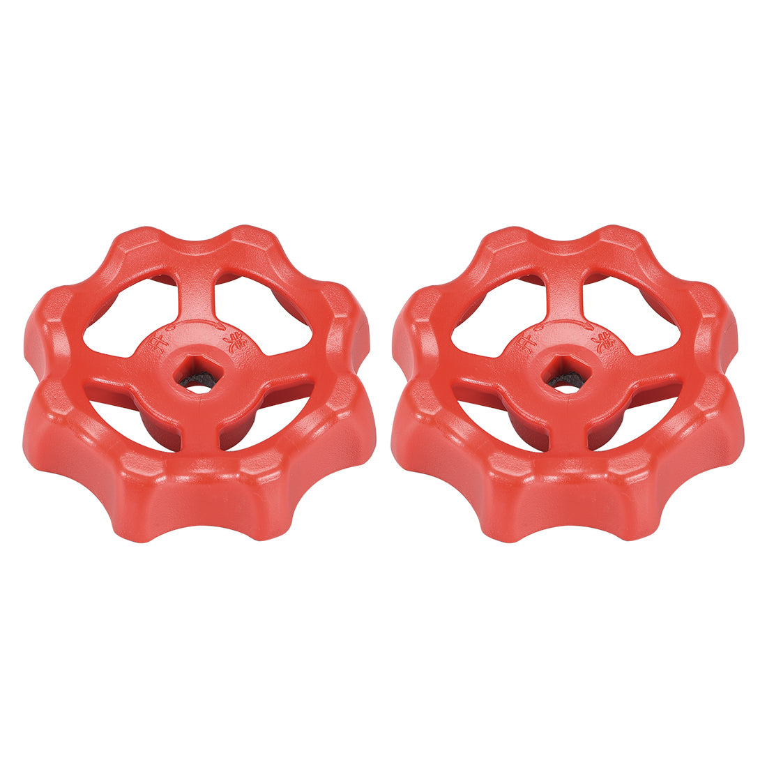 uxcell Uxcell Round Wheel Handle, Square Broach, Wheel OD ABS Red 2Pcs