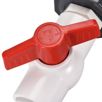 Harfington Uxcell PVC Ball Valve Connector Spigot Kit G1, with Bulkhead, White Grey Red