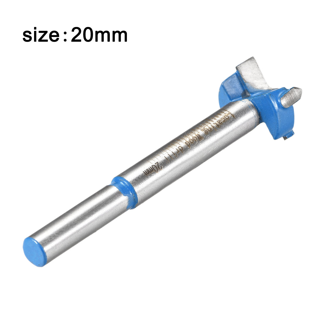 uxcell Uxcell Forstner Wood Boring Drill Bit 20mm Dia. Hole Saw Carbide Alloy Steel Tip Round Shank Cutting for Hinge Plywood Wood Tool Blue 1Set