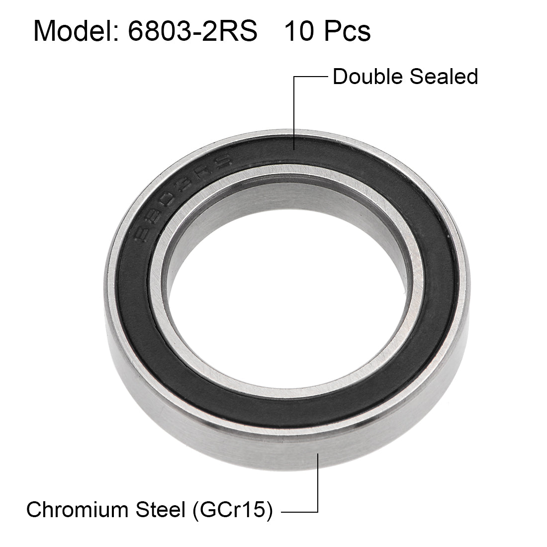 uxcell Uxcell Deep Groove Ball Bearings Thin Section Double Sealed Chrome Steel ABEC3