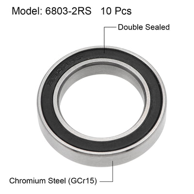 Harfington Uxcell Deep Groove Ball Bearings Thin Section Double Sealed Chrome Steel ABEC3