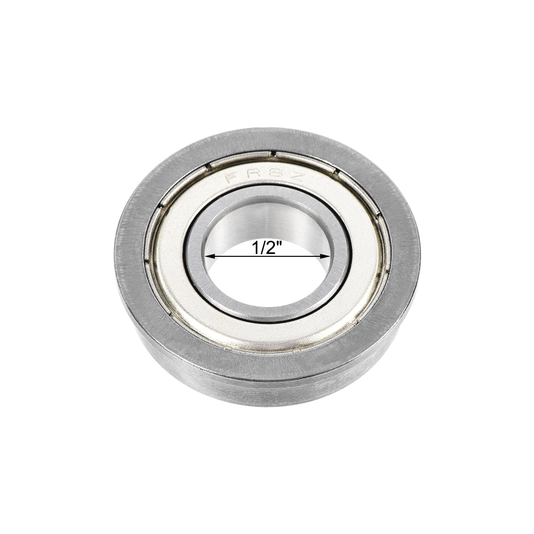 uxcell Uxcell FR8ZZ Flange Ball Bearing 1/2"x1-1/8"x5/16" Shielded Chrome Steel Bearings 2pcs