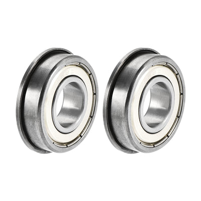 Harfington Uxcell FR8ZZ Flange Ball Bearing 1/2"x1-1/8"x5/16" Shielded Chrome Steel Bearings 2pcs