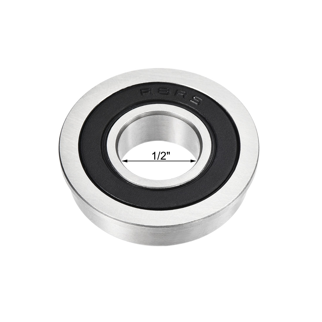 uxcell Uxcell FR8-2RS Flange Ball Bearing 1/2"x1-1/8"x5/16" Double Sealed Chrome Steel Bearing 2pcs