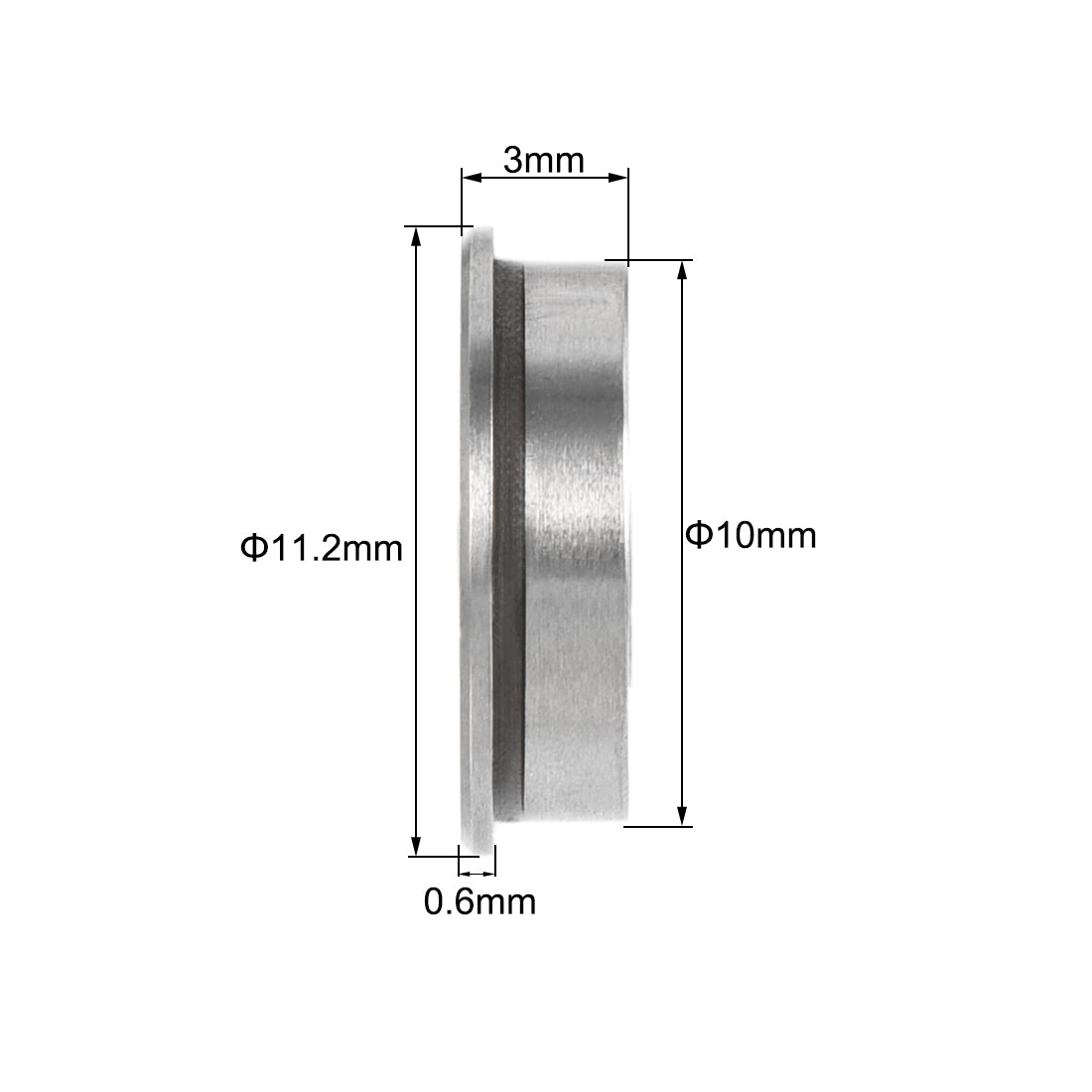 uxcell Uxcell MF106-2RS Flange Ball Bearing 6x10x3mm Double Sealed Chrome Steel Bearing 2pcs