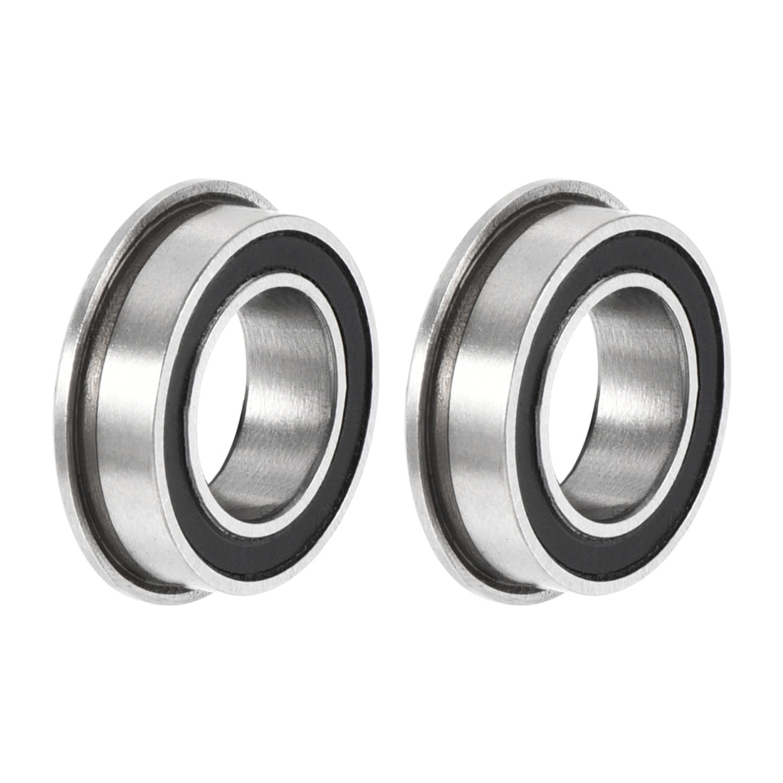 uxcell Uxcell MF106-2RS Flange Ball Bearing 6x10x3mm Double Sealed Chrome Steel Bearing 2pcs