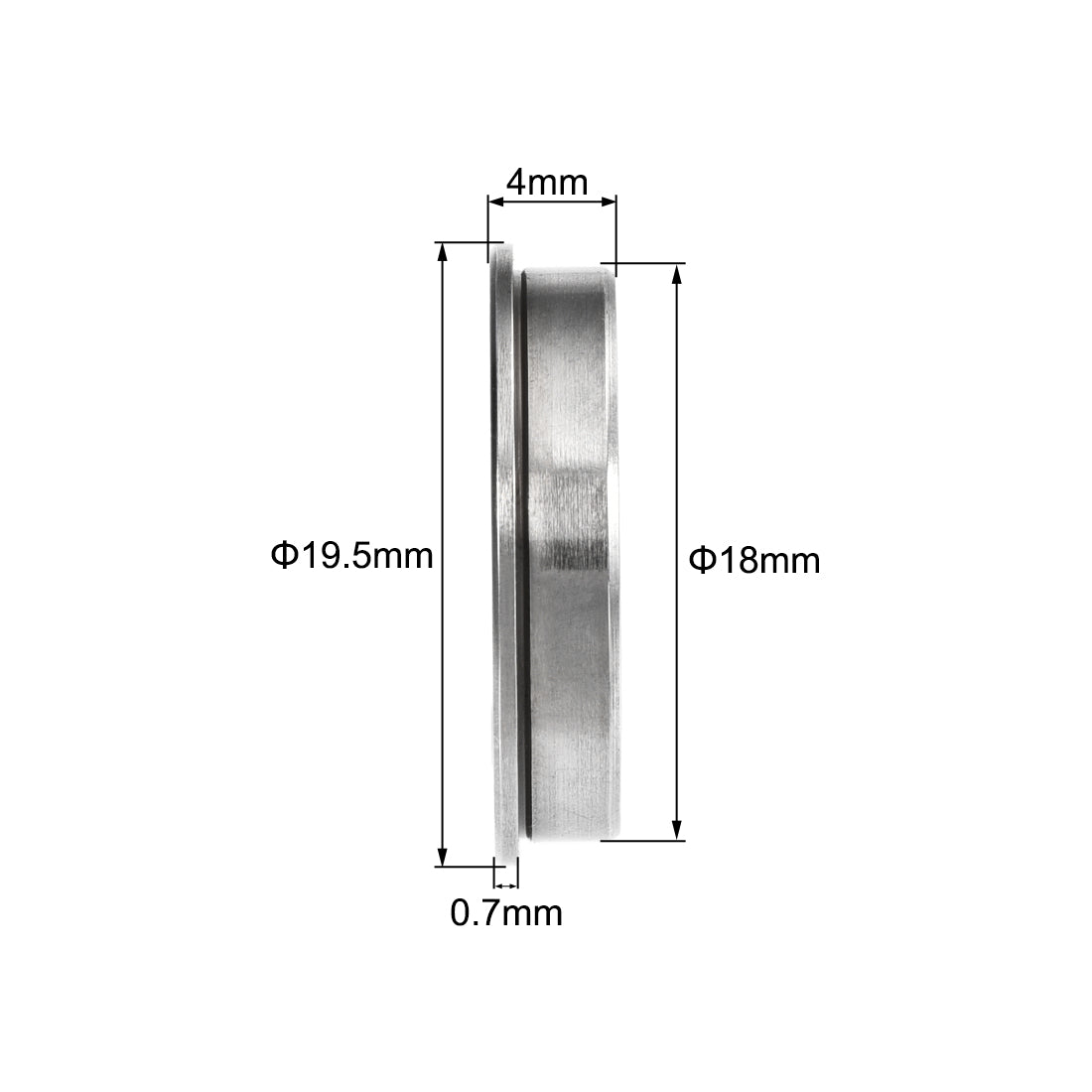 uxcell Uxcell F6701ZZ Flange Ball Bearing 12x18x4mm ABEC-3 Chrome Steel Bearings 2pcs