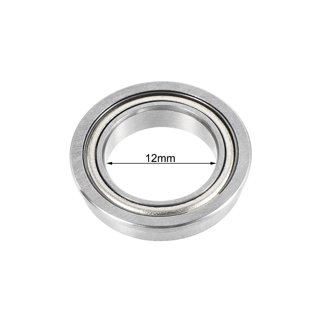 uxcell Uxcell F6701ZZ Flange Ball Bearing 12x18x4mm ABEC-3 Chrome Steel Bearings 2pcs