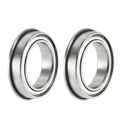 Harfington Uxcell F6701ZZ Flange Ball Bearing 12x18x4mm ABEC-3 Chrome Steel Bearings 2pcs