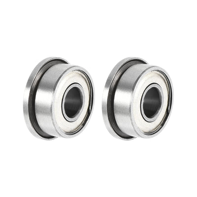 Harfington Uxcell FR2-5zz Flange Ball Bearing 1/8"x5/16"x9/64" Shielded Chrome Steel Bearings 2pcs