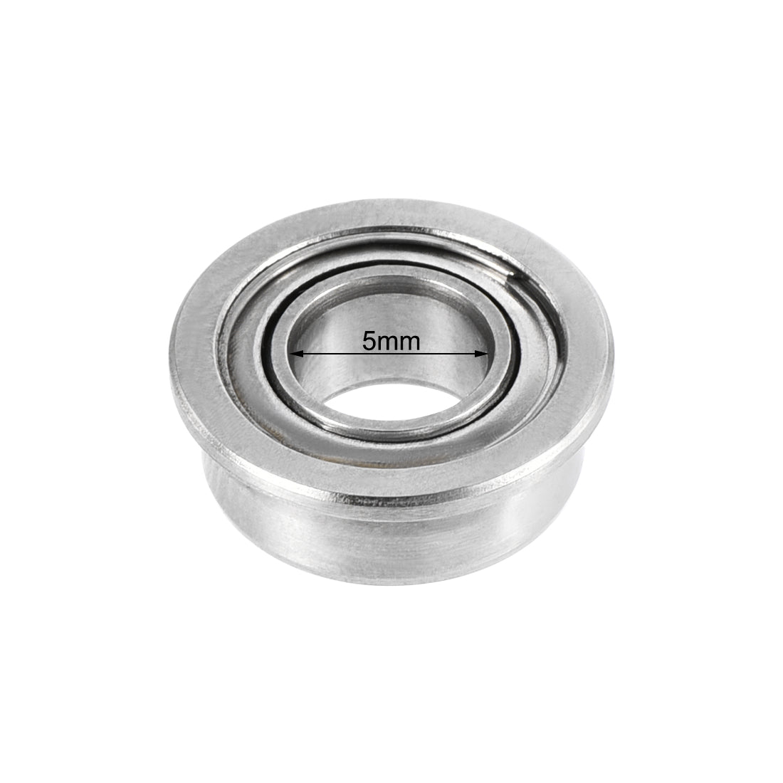 uxcell Uxcell SMF105ZZ Flange Ball Bearing 5x10x4mm Double Shielded 440c Stainless Steel Bearings 4pcs