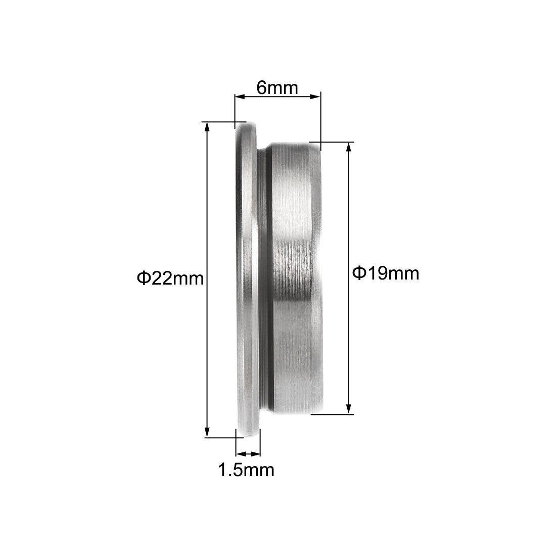 uxcell Uxcell S698Z Flange Ball Bearing 8x19x6mm Double Shielded 440c Stainless Steel Bearings 4pcs