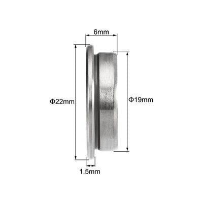 Harfington Uxcell S698Z Flange Ball Bearing 8x19x6mm Double Shielded 440c Stainless Steel Bearings 4pcs