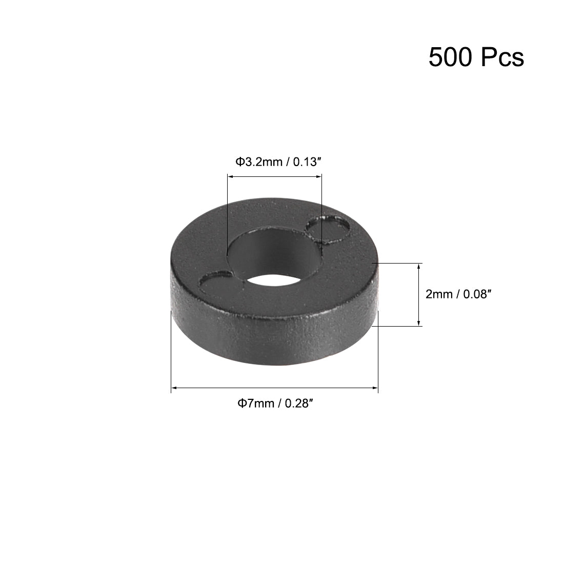 uxcell Uxcell ABS Round Spacer Washer Unthreaded Black 500Pcs, for 3D Printer TV Wall Mount Outlet Pegboard Motorbike