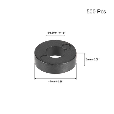 Harfington Uxcell ABS Round Spacer Washer Unthreaded Black 500Pcs, for 3D Printer TV Wall Mount Outlet Pegboard Motorbike