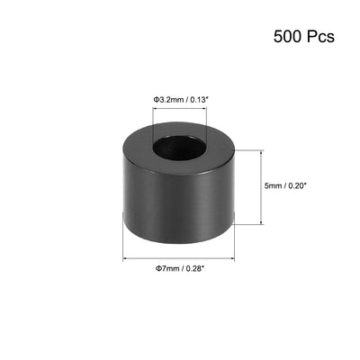 Harfington Uxcell ABS Round Spacer Washer Unthreaded Black 500Pcs, for 3D Printer TV Wall Mount Outlet Pegboard Motorbike