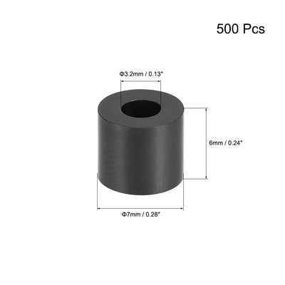 Harfington Uxcell ABS Round Spacer Washer Unthreaded Black 500Pcs, for 3D Printer TV Wall Mount Outlet Pegboard Motorbike