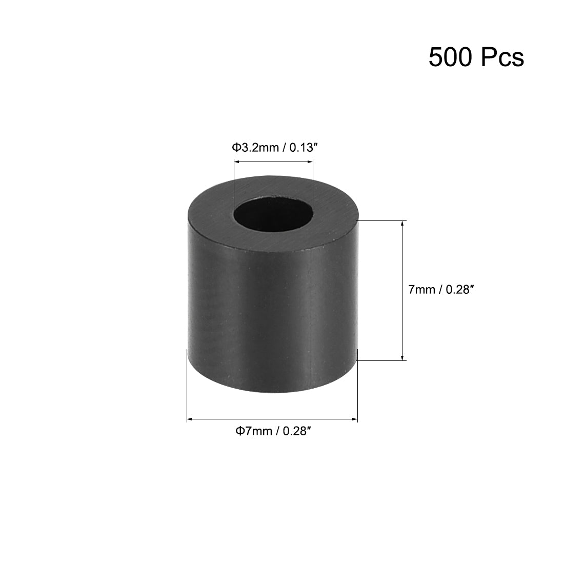 uxcell Uxcell ABS Round Spacer Washer Unthreaded Black 500Pcs, for 3D Printer TV Wall Mount Outlet Pegboard Motorbike