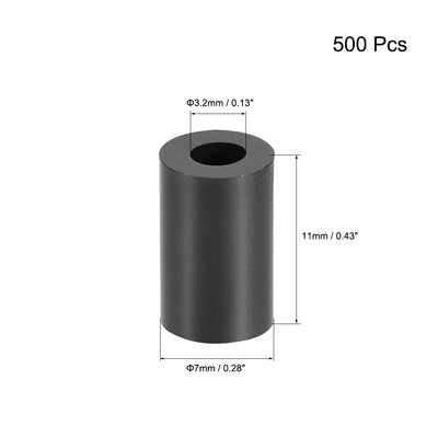 Harfington Uxcell ABS Round Spacer Washer Unthreaded Black 500Pcs, for 3D Printer TV Wall Mount Outlet Pegboard Motorbike