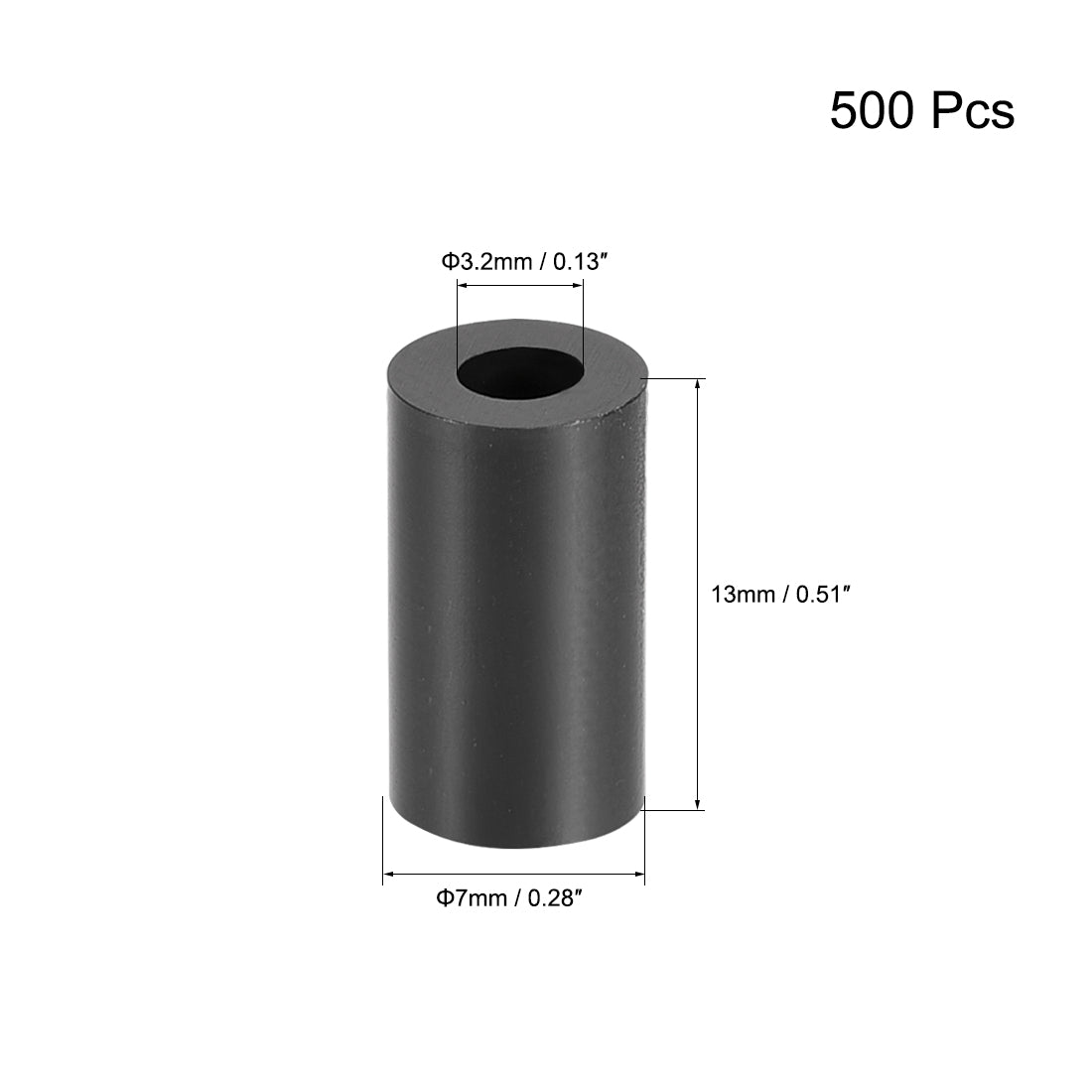 uxcell Uxcell ABS Round Spacer Washer Unthreaded Black 500Pcs, for 3D Printer TV Wall Mount Outlet Pegboard Motorbike