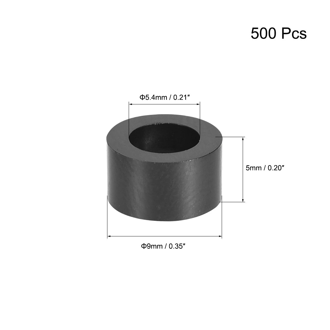 uxcell Uxcell ABS Round Spacer Washer Unthreaded Black 500Pcs, for 3D Printer TV Wall Mount Outlet Pegboard Motorbike