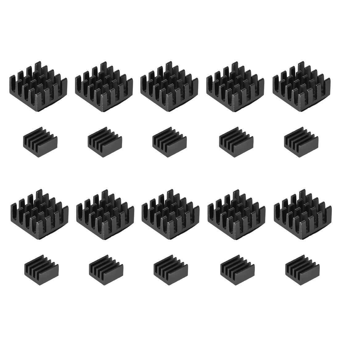 uxcell Uxcell Black Sticky Aluminum Heatsink for RPI 2B,14x14x7mm, 8.8x8.8x5mm, 10 Set