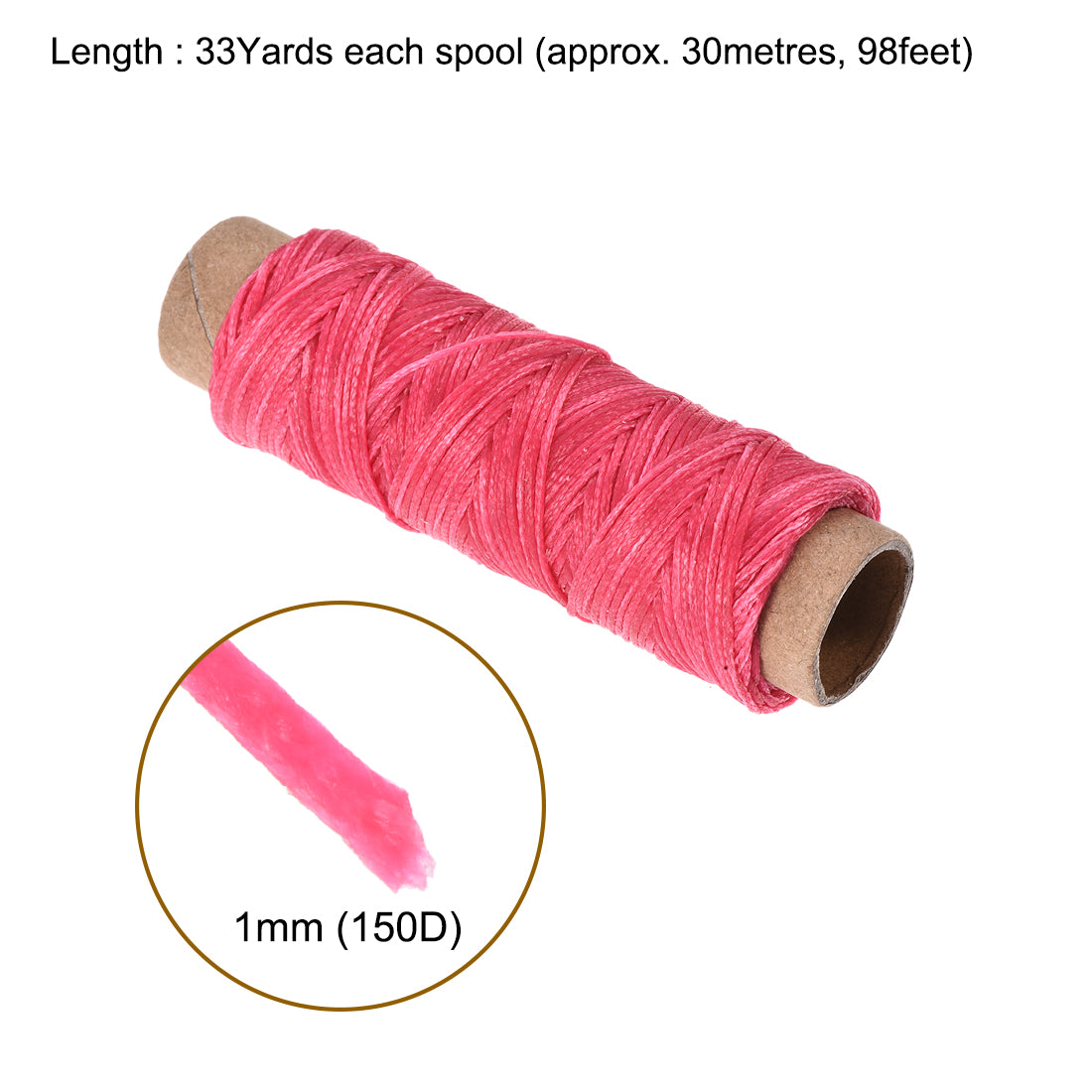 Uxcell Uxcell 2pcs Leather Sewing Thread 33 Yards 150D/1mm Waxed Flat Cord (Violet)