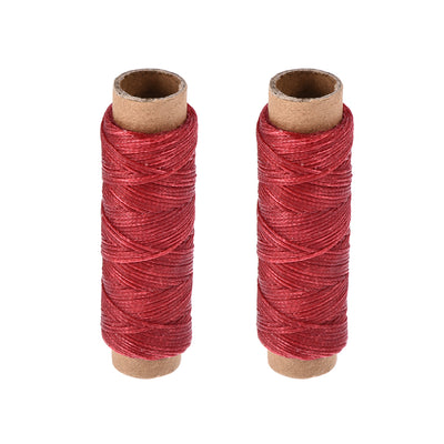 Harfington Uxcell 2pcs Leather Sewing Thread 33 Yards 150D/1mm Waxed Flat Cord (Violet)