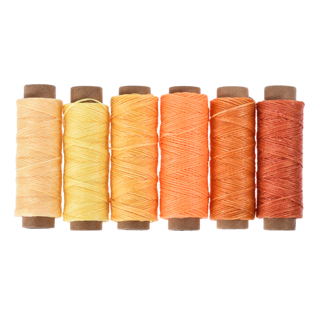 uxcell Uxcell Leather Sewing Thread Set 55 Yards 175D/1mm Waxed Flat Thread, (Warm Colors, 6Pcs)