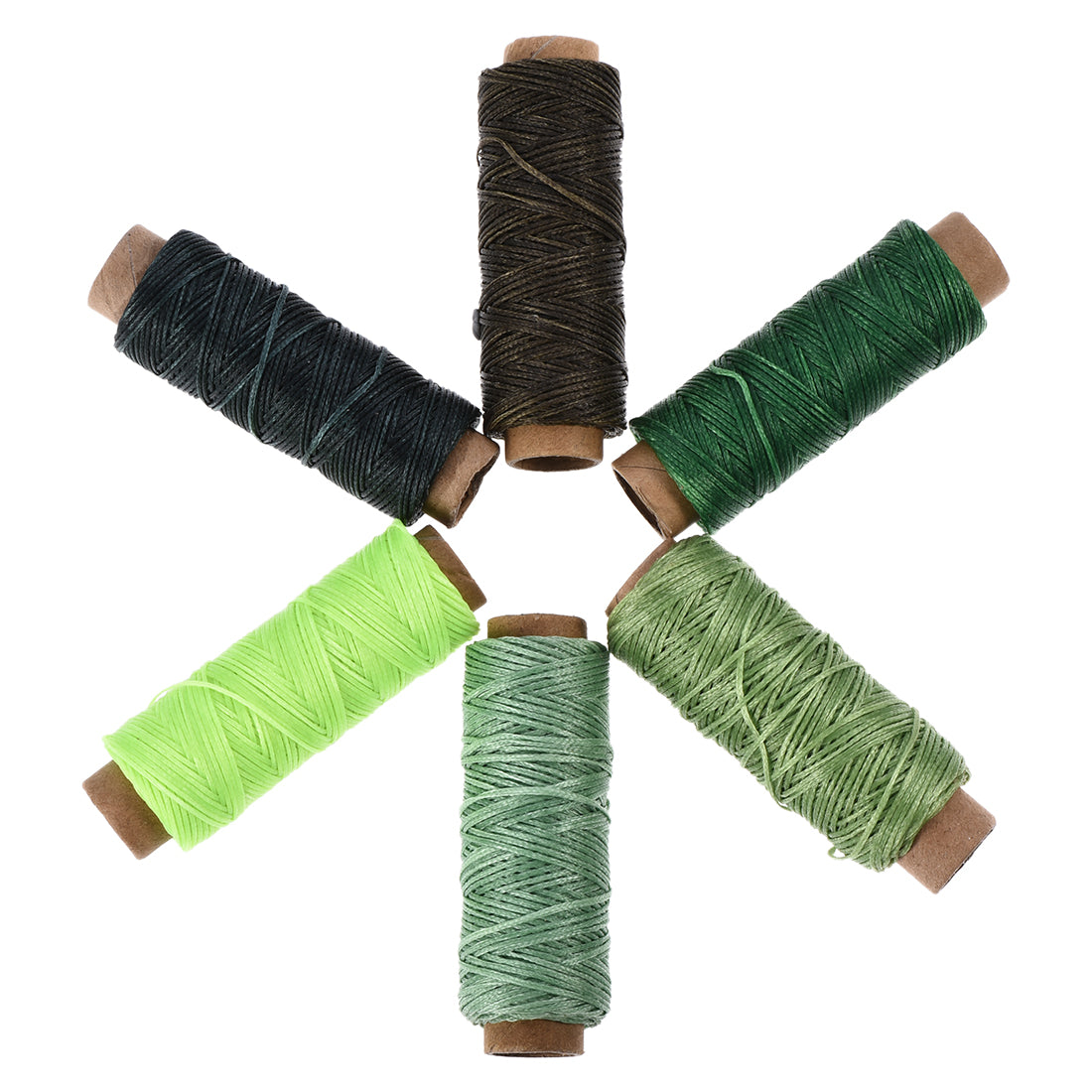 uxcell Uxcell 6Stk. Ledernähgarn Set 55 Yards 175D/1mm Polyester flach Kordel Kühle Farbe